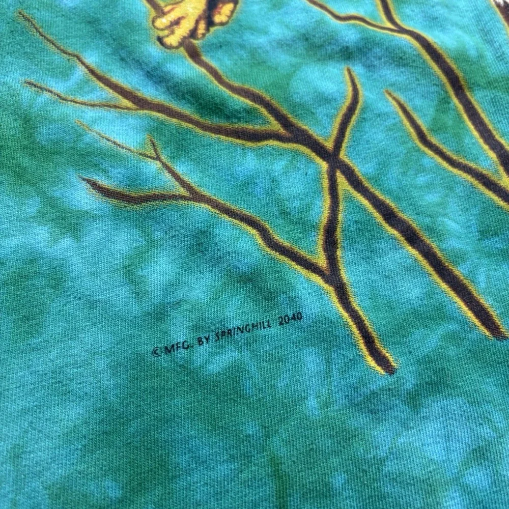 Vintage Bald Eagle All Over Print T-Shirt Size Large Single Stitch‎ Tie Dye 90s
